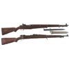 Image 1 : Two U.S. Rifles -A) U.S. Harrington & Richardson M1 Garand Semi-Automatic Rifle with Bayonet