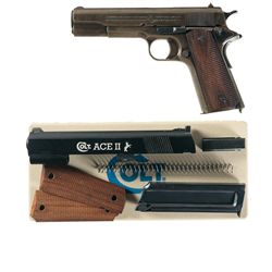 U.S. Colt Model 1911 Semi-Automatic Pistol with Extra Grips and Colt Ace II Conversion Components in
