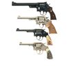 Image 1 : Collector's Lot of Four Double Action Revolvers -A) Five Screw Smith & Wesson Pre-Model 27 Target Re