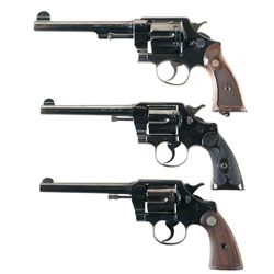 Three Double Action Revolvers -A) Smith & Wesson Hand Ejector Revolver in 45 Long Colt with British 