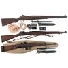 Image 1 : Two U.S. Rifles and One Carbine -A) U.S. Springfield M1 Garand Rifle with Accessories