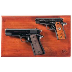 Two Colt Semi-Automatic Pistols -A) Cased Colt MK IV Second Edition Series 80 Government Model 380 P