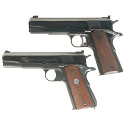 Collector's Lot of Two 1911 Style Semi-Automatic Pistols -A) Early Colt National Match .38 Special M