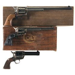 Three Single Action Revolvers -A) Colt Second Generation Buntline Special Revolver with Box