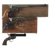 Image 1 : Three Single Action Revolvers -A) Colt Second Generation Buntline Special Revolver with Box