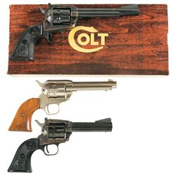 Three Colt Single Action Revolvers -A) Colt New Frontier Model Revolver with Box