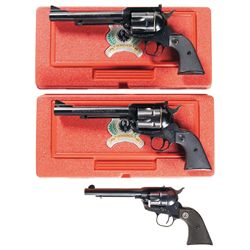 Collector's Lot of Three Ruger Single Action Revolvers -A) Ruger 50th Anniversary New Model Blackhaw