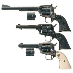 Three Colt Single Action Revolvers -A) Colt New Frontier Buntline Revolver