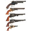 Image 2 : Five Boxed Italian Reproduction Percussion Revolvers -A) Navy Arms Lemat Revolver with Accessories