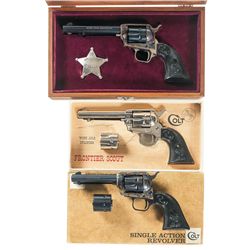Three Boxed Colt Single Action Revolvers -A) Colt Frontier Scout Arizona Ranger Commemorative Revolv