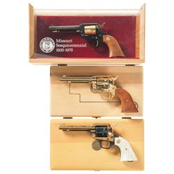 Three Cased Commemorative Colt Single Action Revolvers -A) Colt Missouri Sesquicentennial Frontier S