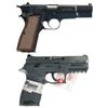 Image 2 : Two Semi-Automatic Pistols -A) Belgian Browning Hi-Power Pistol with Case