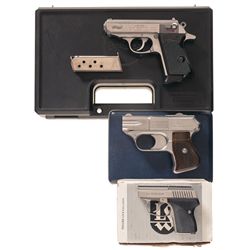Three Pistols -A) Walther/Smith & Wesson Model PPK Semi-Automatic Pistol with Case