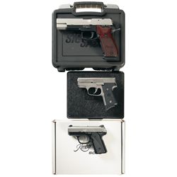 Three Semi-Automatic Pistols -A) Sig Sauer Custom Shop P220 with 2 Extra Magazines and Case