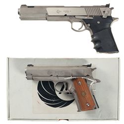 Two AMT (Irwindale) Semi-Automatic Pistols -A) AMT Automag V Pistol in 50 Action Express