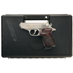 Engraved Walther PPK/S Semi-Automatic Pistol with Factory Case and 2 Extra Magazines