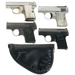 Four Belgium Browning Baby Semi-Automatic Pistols -A) Browning Baby Pistol