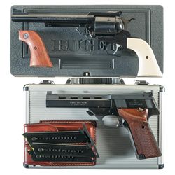 Two Cased Hand Guns -A) Ruger New Model Super Blackhawk Single Action Revolver