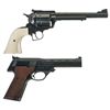 Image 2 : Two Cased Hand Guns -A) Ruger New Model Super Blackhawk Single Action Revolver