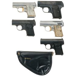 Five Belgium Semi-Automatic Pistols -A) Browning Baby Pistol