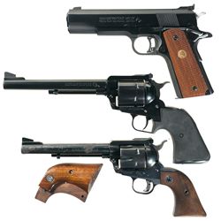 Three Handguns -A) Colt Mark IV Series 80 Gold Cup National Match Pistol