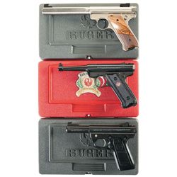 Three Ruger Semi-Automatic Pistols -A) Ruger Mark II Competition Target Model Pistol