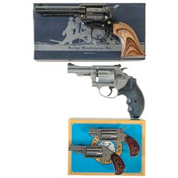 Four Revolvers -A) Heritage Rough Rider Single Action Revolver with Box and Combination .22 Mag Cyli
