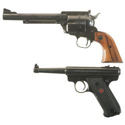Two Ruger Handguns -A) Ruger Blackhawk Flattop Single Action Revolver