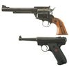 Image 1 : Two Ruger Handguns -A) Ruger Blackhawk Flattop Single Action Revolver