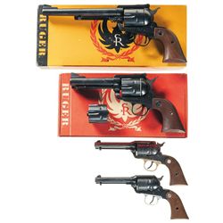 Four Ruger Single Action Revolvers -A) Ruger Blackhawk Revolver with Box