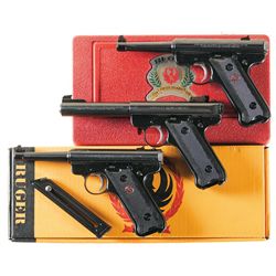 Three Ruger Semi-Automatic Pistols -A) Ruger MK II 50th Anniversary Commemorative Pistol with Case