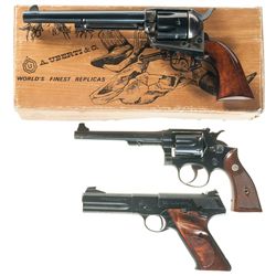 Three Handguns -A) Uberti Cattleman Single Action Revolver with Box