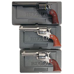 Three Cased Ruger Single Action Revolvers - A) Ruger New Model Super Blackhawk Revolver