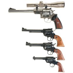 Four Revolvers -A) Ruger Super Redhawk Double Action Revolver with Scope