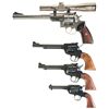 Image 1 : Four Revolvers -A) Ruger Super Redhawk Double Action Revolver with Scope