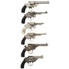 Image 2 : Six Nickel Plated Double Action Revolvers -A) Smith & Wesson 38 Safety Hammerless 4th Model Revolver