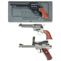 Three Ruger Handguns -A) Ruger New Model Single Six Revolver with Factory Case