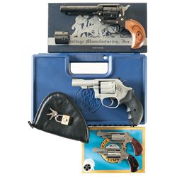 Four Revolvers -A) Heritage Rough Rider Single Action Revolver with Box and Combination .22 Mag Cyli