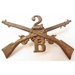 CIVIL WAR ERA 2ND INFANTRY COMPANY B CAP INSIGNIA
