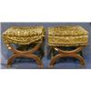 Image 1 : A pair of 19th/20th Century Puginesque oak X framed stools  22" £200-300...