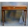 Image 1 : A Georgian mahogany rectangular drop flap Farmers Supper table, with hinged lid, raised on square...