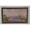 Image 1 : 19th Century Egyptian School, watercolour drawing "River Nile with Figures and Boats" 5" x 10" £4...