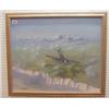 Image 1 : Allen Shufflebotham, oil painting on board "Study of a Spitfire Over The White Cliffs of Dover" 1...