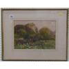 Image 1 : A Proctor, watercolour drawing "Study of a Ruin" 9" x 12" the reverse with a Champman Bros. label...