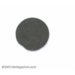 1786 COPPER Vermont Copper, Baby Head Fine 12 Corroded Uncertified, Ryder-9, R.3. A dark green-brown
