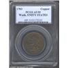 Image 1 : 1783 1C Washington Unity States Cent AU55 PCGS. Baker-1, R.1. Smooth, reflective light brown surface