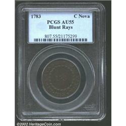 1783 COPPER Nova Constellatio Copper, Blunt Rays AU55 PCGS. Breen-1109. This is the most attractive.