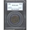 1794 1/2 C AU53 PCGS. B-9, C-9, R.2. Liberty's portrait is in high relief on this obverse die, which