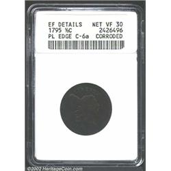 1795 1/2 C Plain Edge--Corroded--ANACS. XF Details, Net VF30. B-6a, C-6a, R.3. No trace of a Talbot,