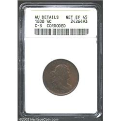 1808 1/2 C--Corroded--ANACS. AU Details, Net XF45. B-3, C-3, High R.1. Two tone medium and darker br